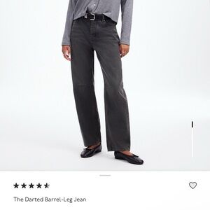 Women's Black Barrel-Leg Jeans